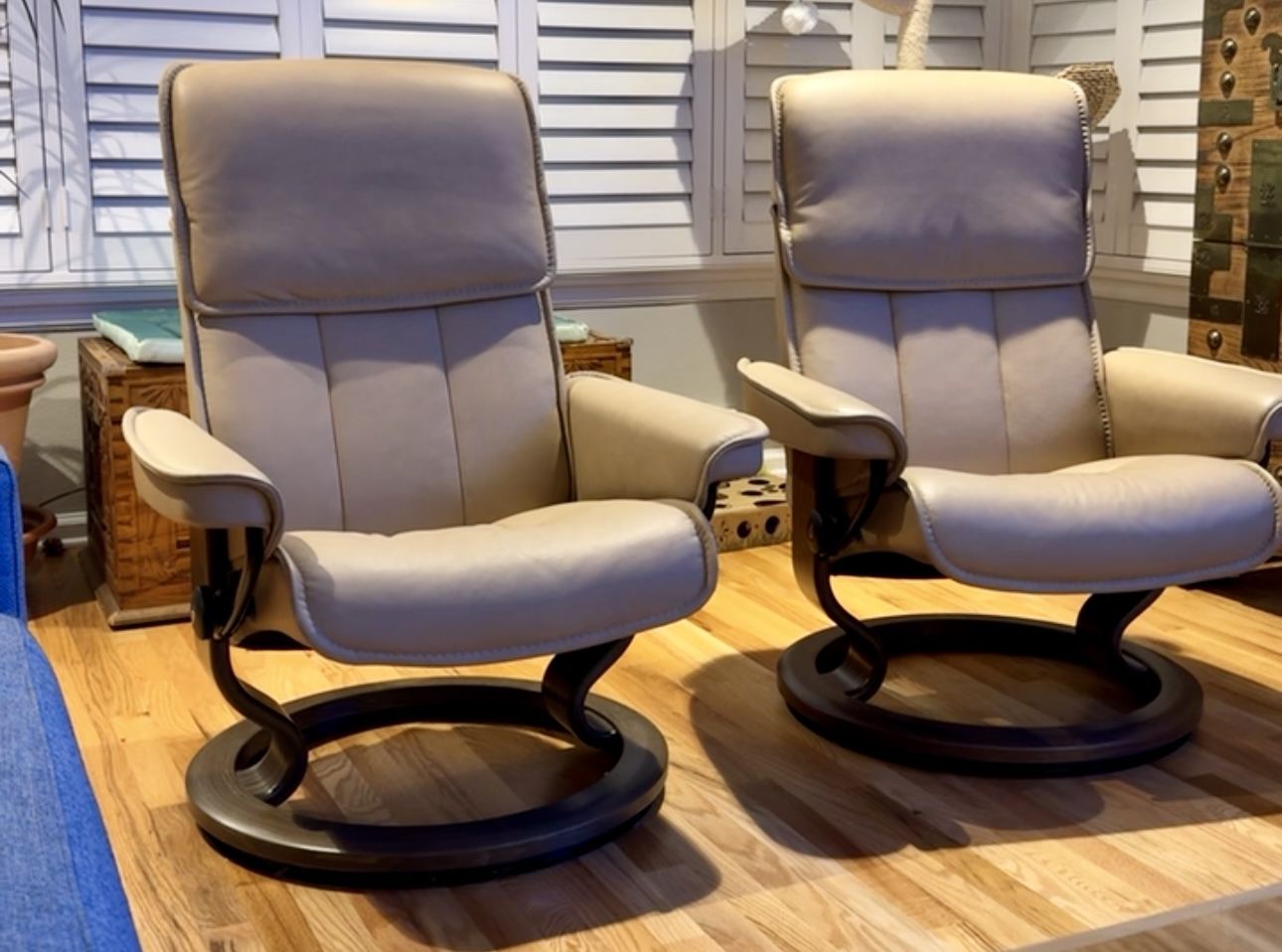 Stressless Leather Recliners & Ottomans