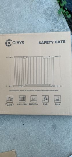 CIAYS Safety Gate White Metal 36 Inches Tall Fits Opening Between 29.5 and 46 Inches 