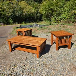 Oak Wood Coffee/End Tables Mission Style