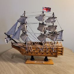 Vintage "HMS Victory" Wooden Model Ship
