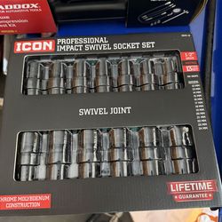 Icon 1/2 metric swivel impact socket set