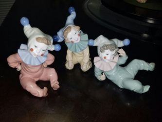 Nao by lladro 3 baby clowns authentic hand made in spain