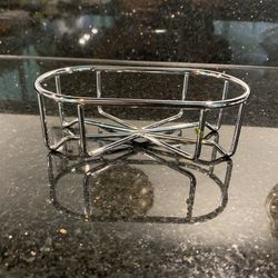 Williams Sonoma Two-Bottle Caddy Stainless-steel Chrome-plated 6 1/4"x3 1/2"x2"H