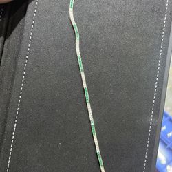 Stone/ Dia Tennis Bracelet 