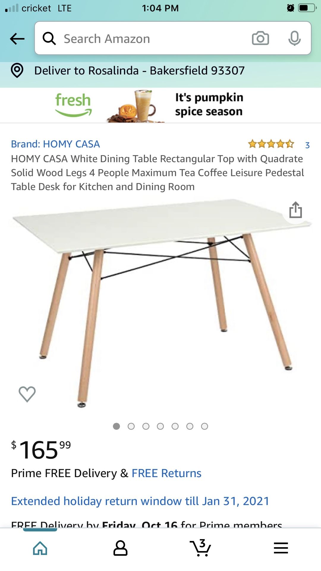 New dining table