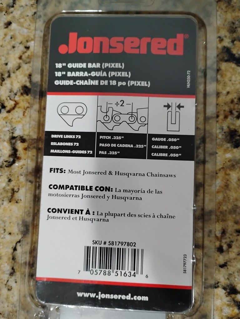 18" Inch  Guide bar