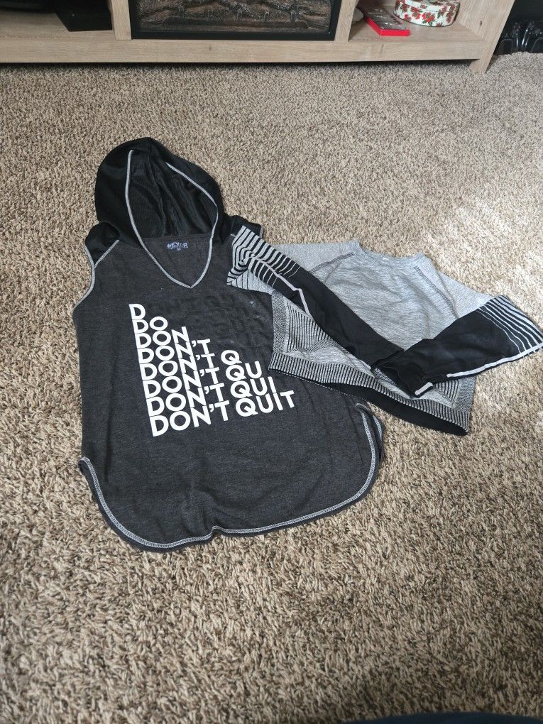 Work Out Tops One Large One Medium