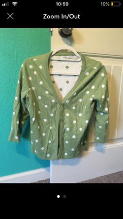 Liz Claiborne green polka dot sweater