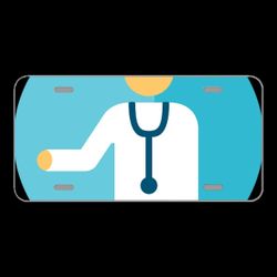 License Plate Novelty Car Front Doctor Health Icon Button Medical