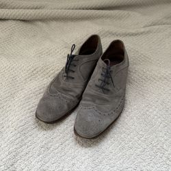 John Varvatos Gray Suede Dress Shoes Size 10 Mens