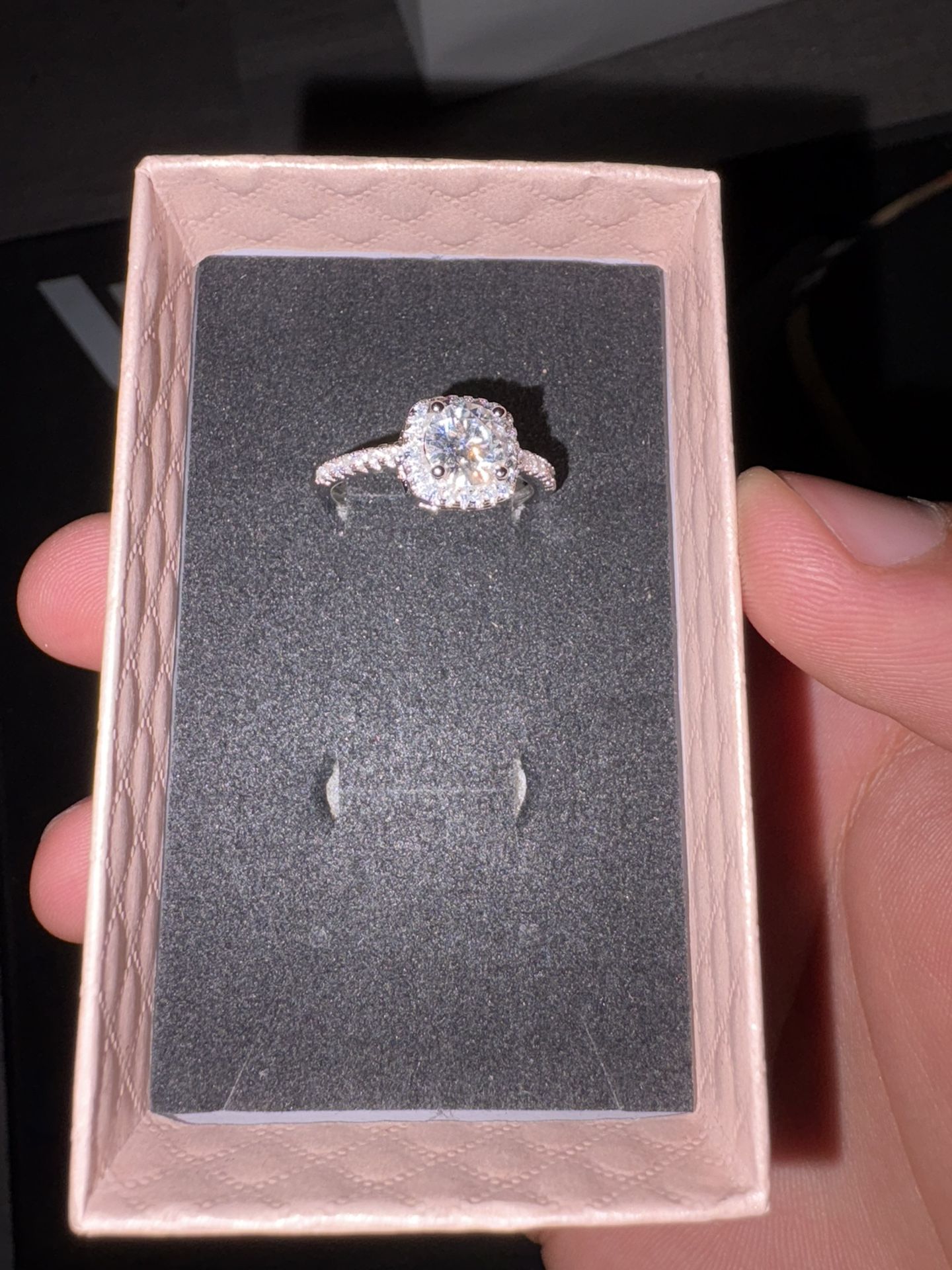 WS1 Ring Moissanite 925 Silver Engagement Ring