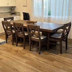 ACACIA WOOD PIECE DINING SET or chairs And Bench Only $500