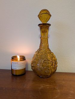 Vintage Amber Fruit Decanter 