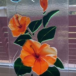 Fused glass Plumerias