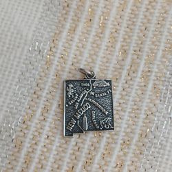 Vintage Sterling Silver New Mexico Souvenir Charm Pendant 