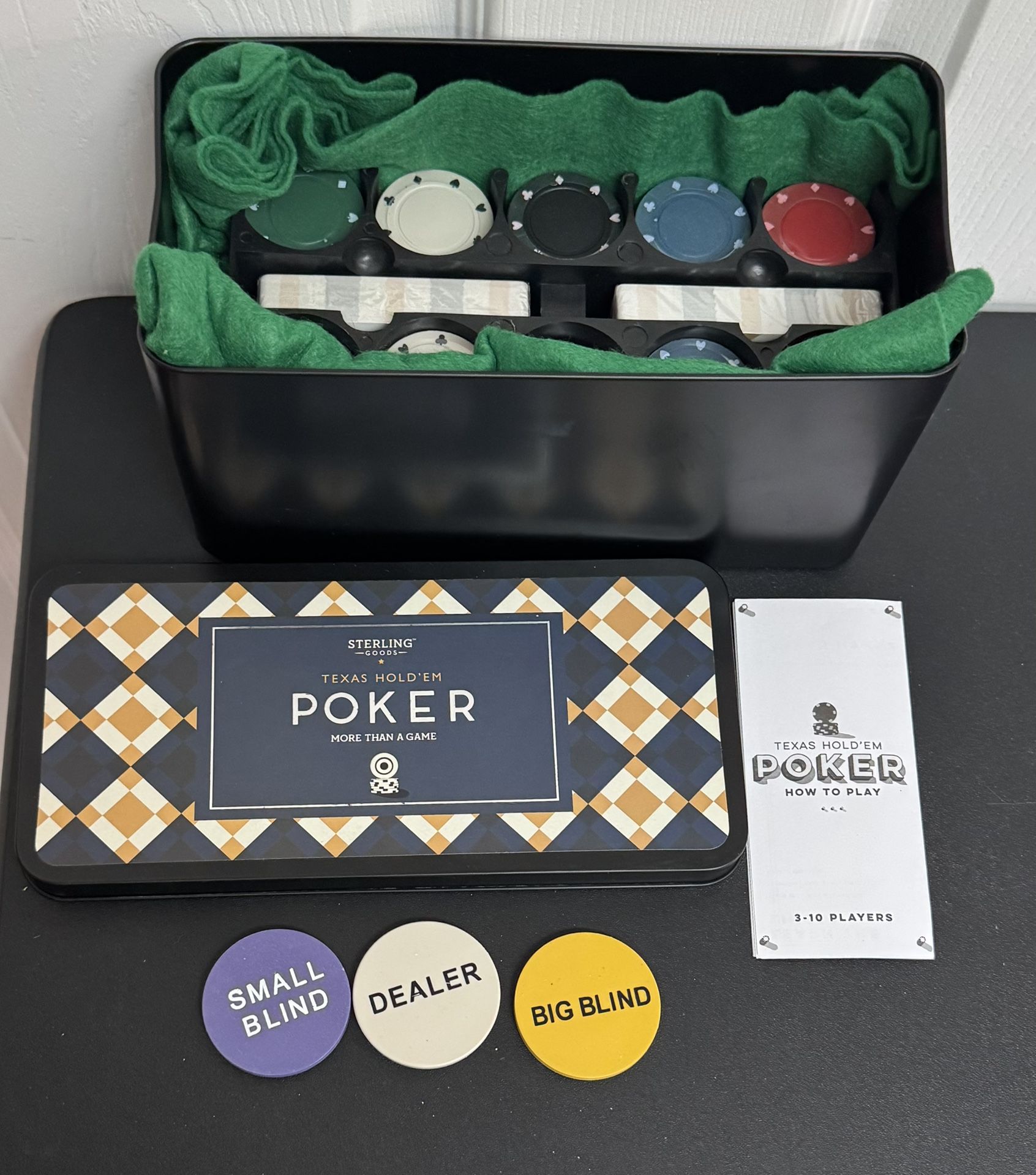 NEW Poker Set Cards Chips Felt just $10 xox