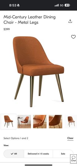 West Elm Mid-Century Leather Dining Chair