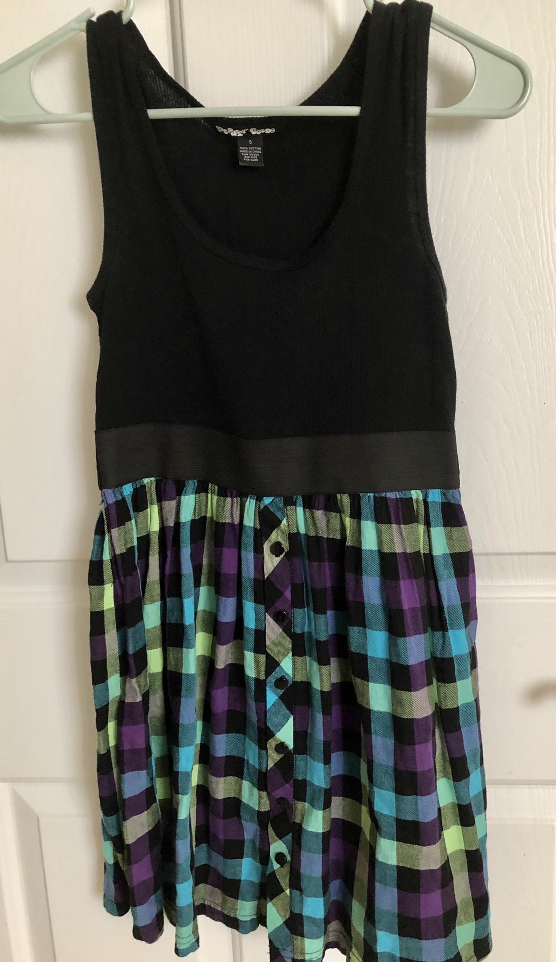 Dress black and plaid