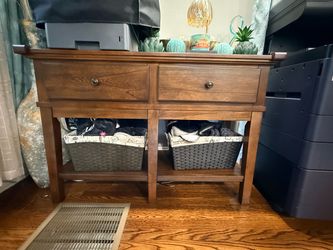 Signature Design by Ashley Gately Traditional Rectangular Sofa Table with 2 Drawers and 1 Fixed Shelf, Brown