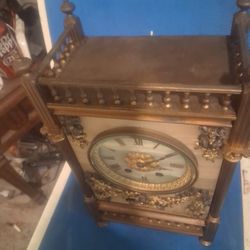 19th Centey W H Glenny Sons Guilted Bronze Mantle Clock