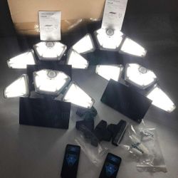 4Set Solar Motion Sensor for Yard Garden, 2500LM LED IP65 Waterproof Security Lights with Remote 