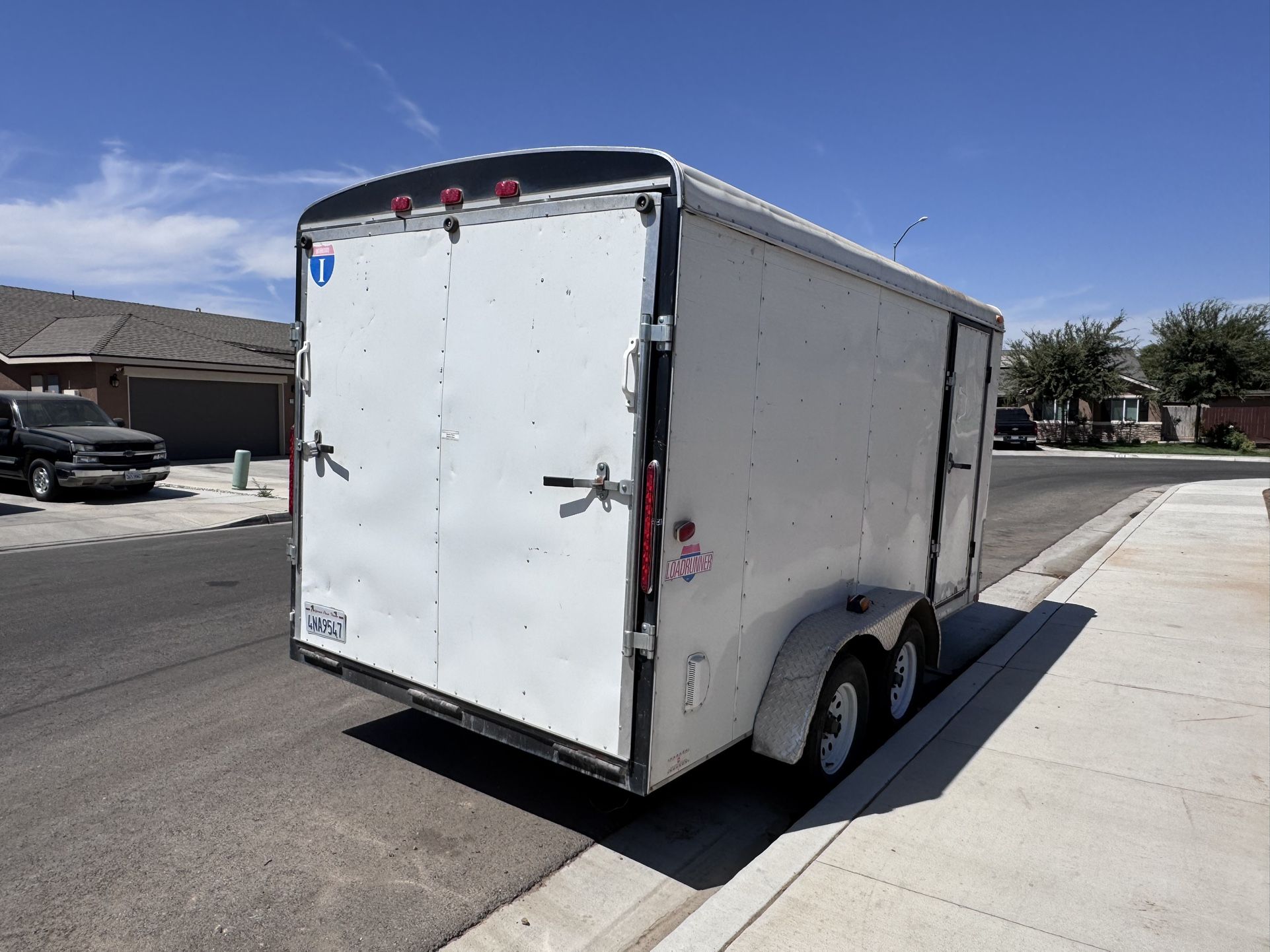 White Double Axle, Ramp Door And Side Door