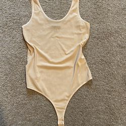 See-through Beige Bodysuit Size M- Can For Small
