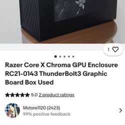 Razer Core X Chroma GPU Enclosure RC21-0143 ThunderBolt3 Graphic Board Box New OPEN Box