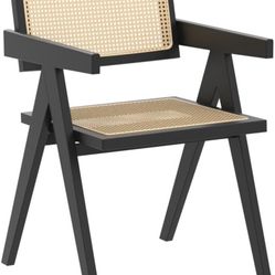 Brand New  Black Rattan Dining Chairs Set of 2, Modern Kitchen Chairs Armless for Dining Room $250 Obo