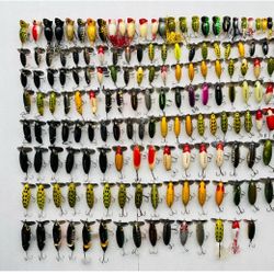 Collection Of Vintage Fishing Lures ( Jitterbugs & Hula Poppers)