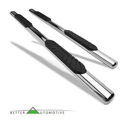 LA Zona Auto Parts 2019 to 2025 Chevy Silverado GM Sierra Crew Cab Nerf Bars Chrome Estribos Cromados Side Step 4 inch 