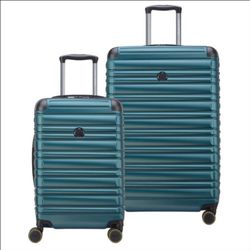 Delsey Paris Hardside Luggage Set, Black or Green, 2 piece