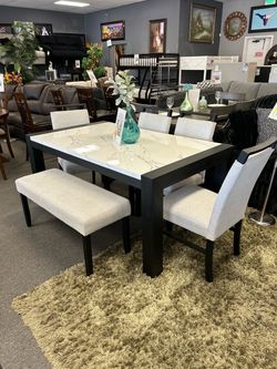 Dining Table Set with Chairs and Bench