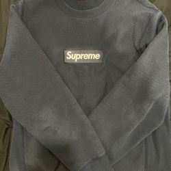 Supreme Box logo Crewneck (FW18) Navy