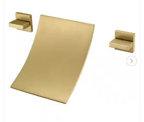 SUMERAIN Modern 2-Handle Wall Mounted Roman Tub Faucet with Waterfall Spout in Brushed Gold