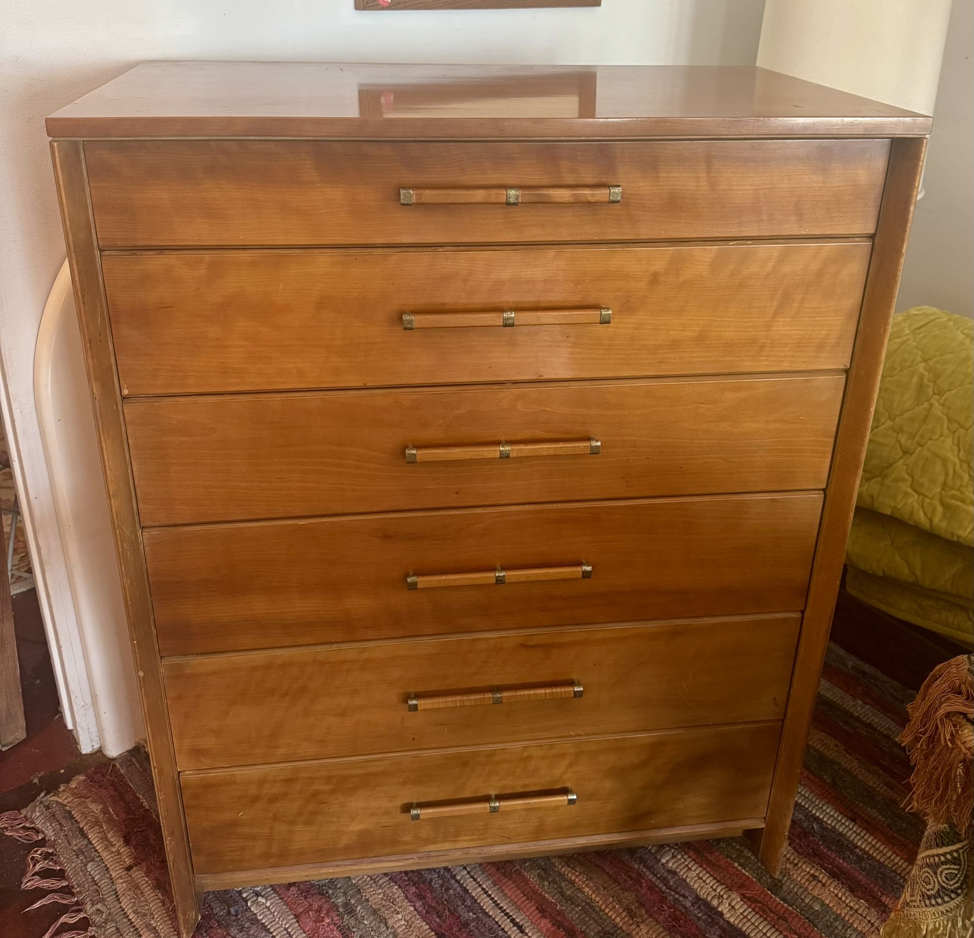 1940s Vintage MCM 6 Drawer Dresser Eliel Johnson Furniture Company - 36x20x46