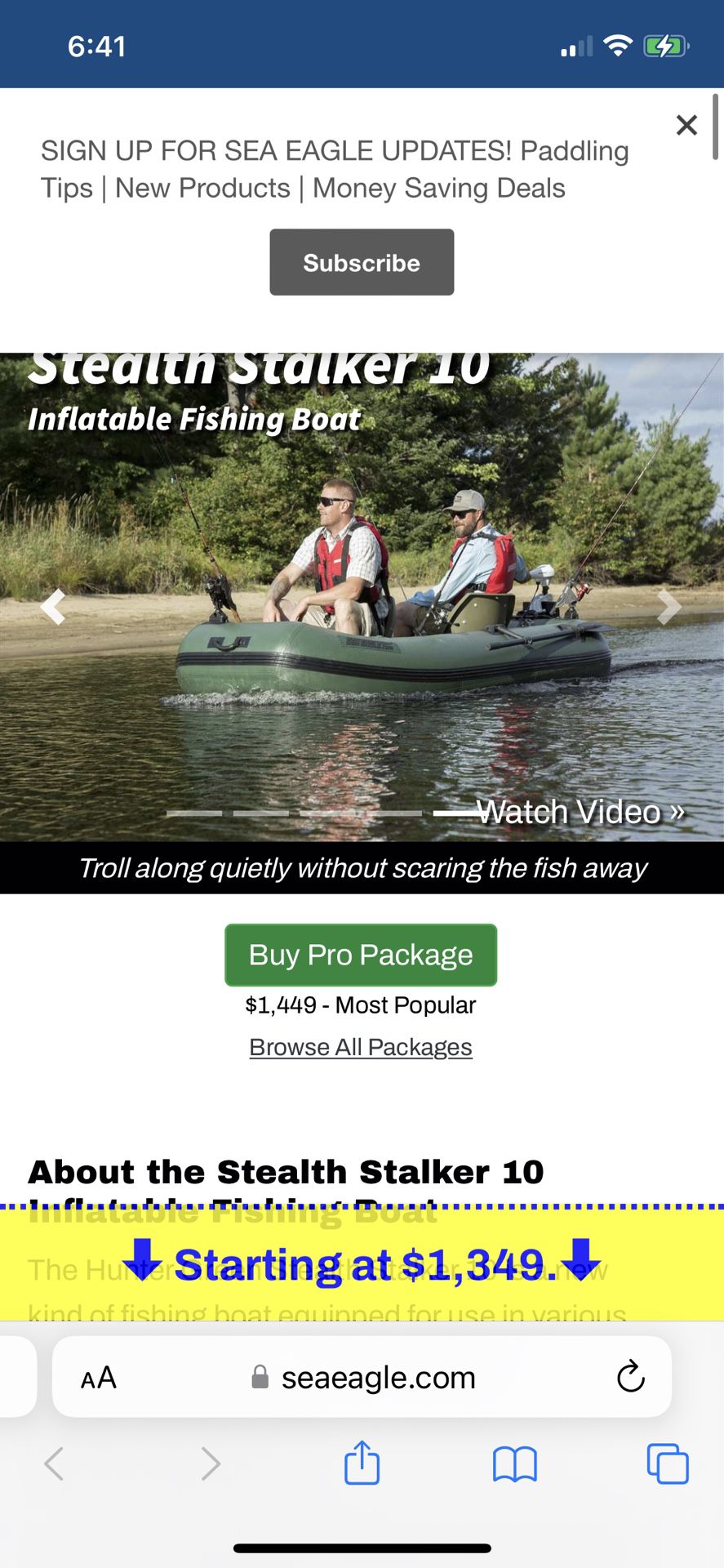 Inflatable Fishing Boat Stealth Stalker Sea https://offerup.com/redirect/?o=RWFnbGUuY29t