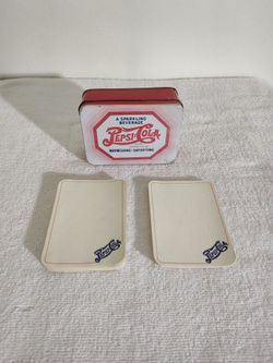 Vintage: A Sparkling Beverage Pepsi Cola Cola Tin Can w/ Writing Pads 