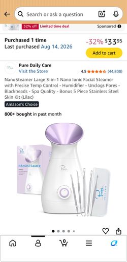 Pure Daily Care NanoSteamer Facial Steamer with Skin Kit