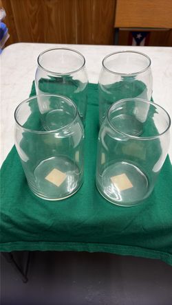 Set of 4 Clear Stemless Drinking Glasses