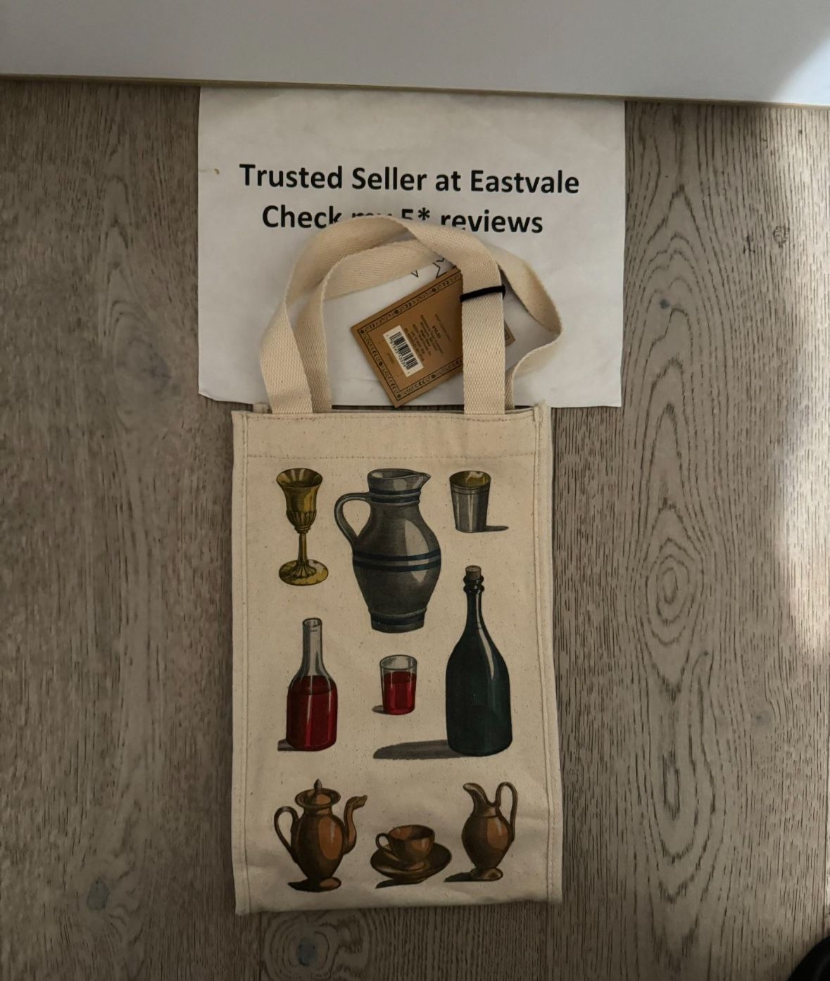 John Derian Target Fall Canvas Wine Tote Bag (Holds 2 Bottles) Thanksgiving with tag