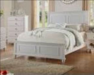 White Wood Panel Bed Frame