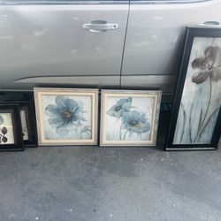 Flower Paintings Pictures Art Work Love Framed Butterfly Poster