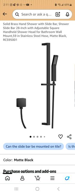 Solid brass hand shower with slide bar