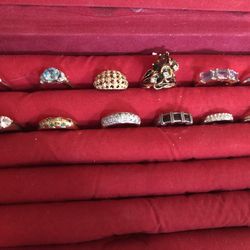 Lot Of Style Vintage Rings Size 10 Various Styles And Gemstone Colors 
