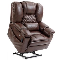 510ABC Massage Recliner for Elderly, Big Man Recliner 400 lbs Heavy Duty, Oversized Power Lift Recliner Chair with Airbag Massage & Heating, Lay Flat