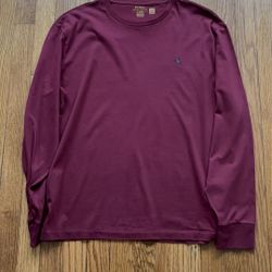 Polo Ralph Lauren Long Sleeve Shirt - Maroon - Size Medium