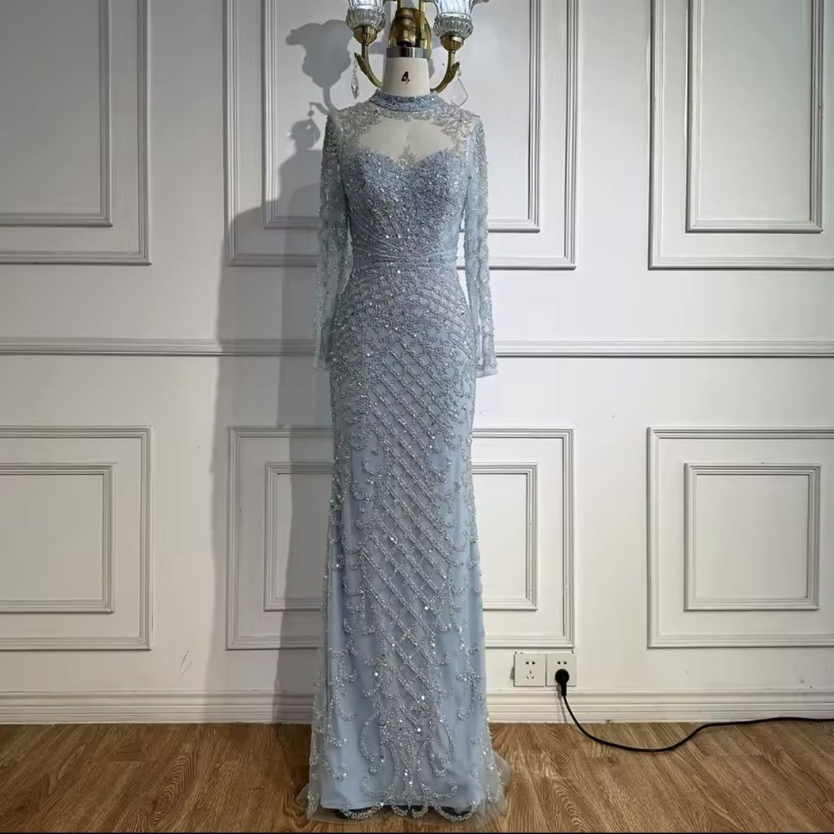 Baby Blue Elegant Dress, Size 8