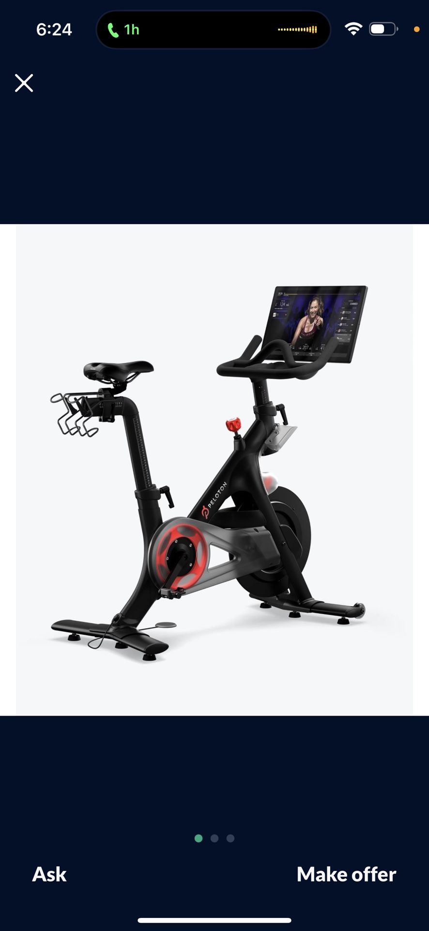 Peloton Bike With Mat, Weights