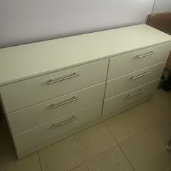 WHITE DRESSER w/ SILVER HANDLES